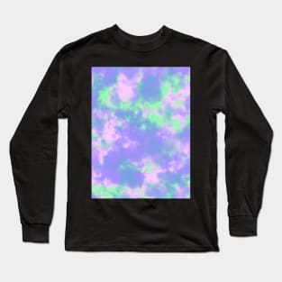 Groovy Boho Purple Green Tie Dye Long Sleeve T-Shirt